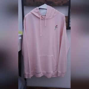 Zuni Pink Hoodie with Rose Embroidery